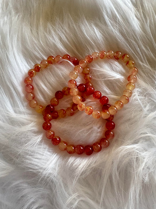 Red and Orange Beaded Bracelet